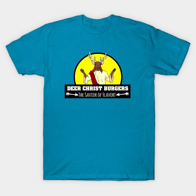 Deer Christ Burgers T-Shirt by RadicalLizard